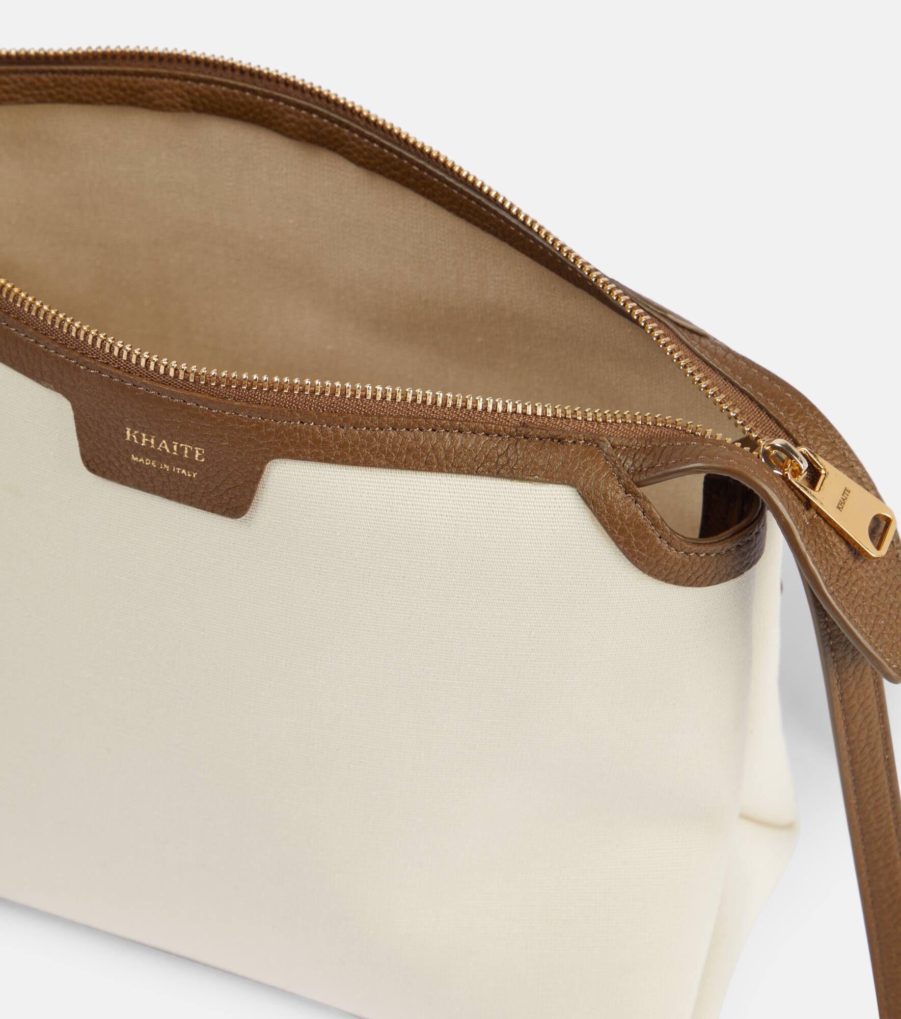 Lina leather-trimmed canvas crossbody bag - 3