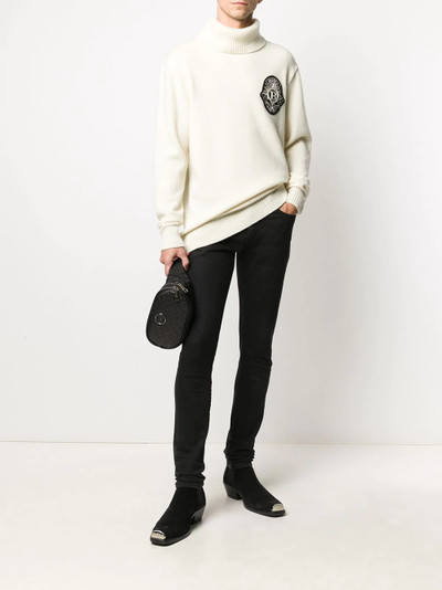 Balmain logo-patch roll-neck jumper outlook