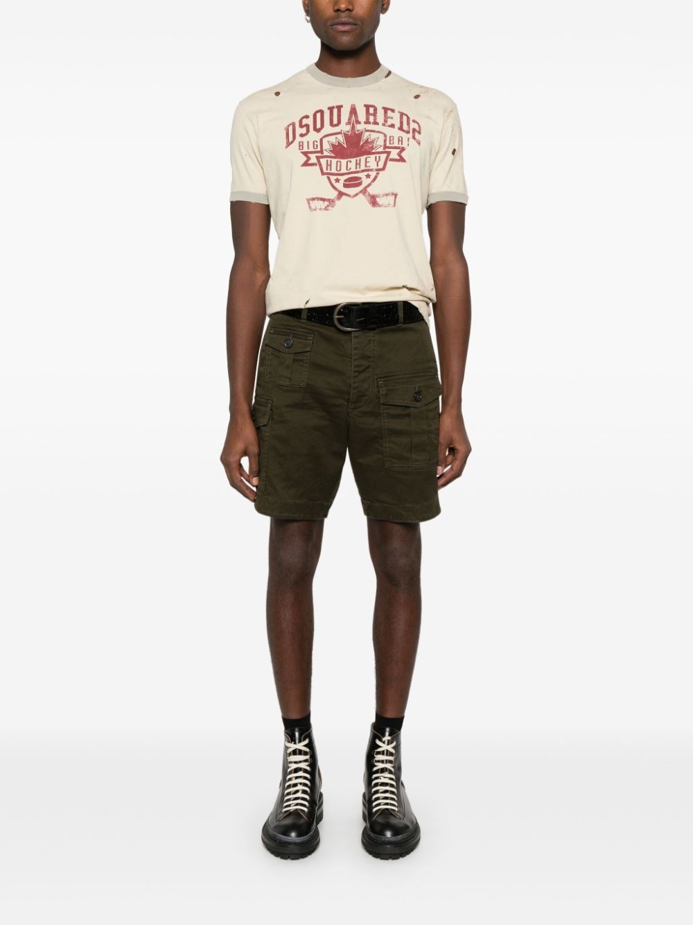 multi-pocket cargo shorts - 4