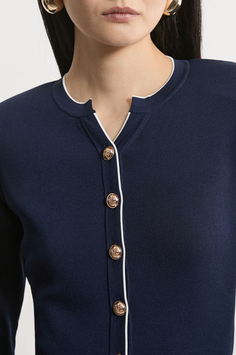 Viscose Blend Knit Peplum Jacket 3