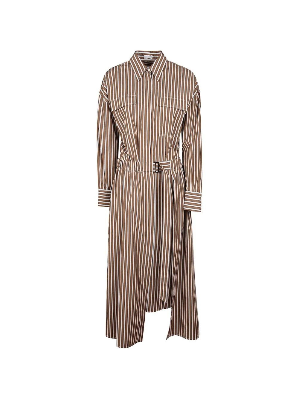 striped midi shirt dress - 1