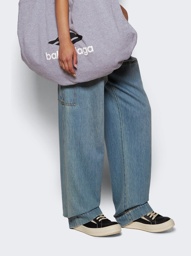 Rick Owens Scarpe In Pelle High Top Vintage Sneakers Black And Milk outlook