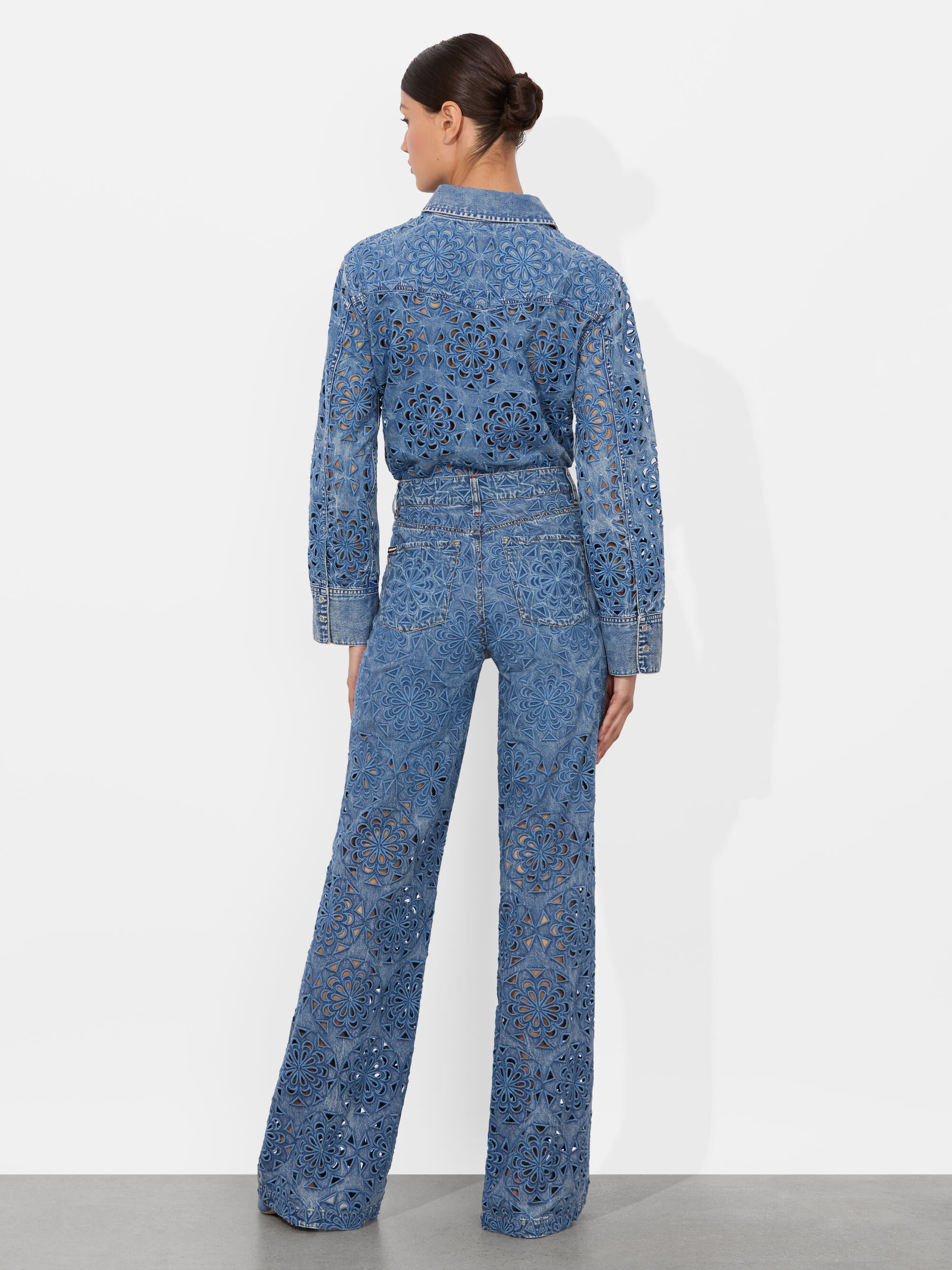 FINELY LASERCUT DENIM SHIRT - 4
