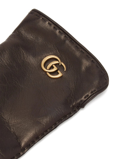 GUCCI Logo-plaque leather gloves outlook