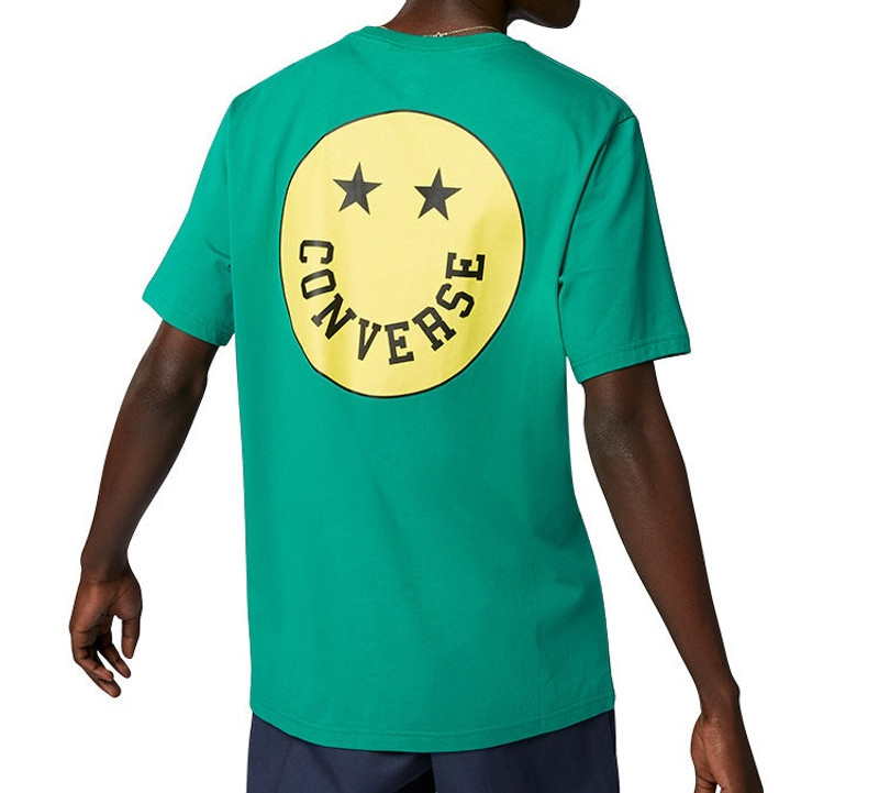 Converse Men's Converse Smiling Face Pattern Sports Short Sleeve Green 10018859-321 outlook