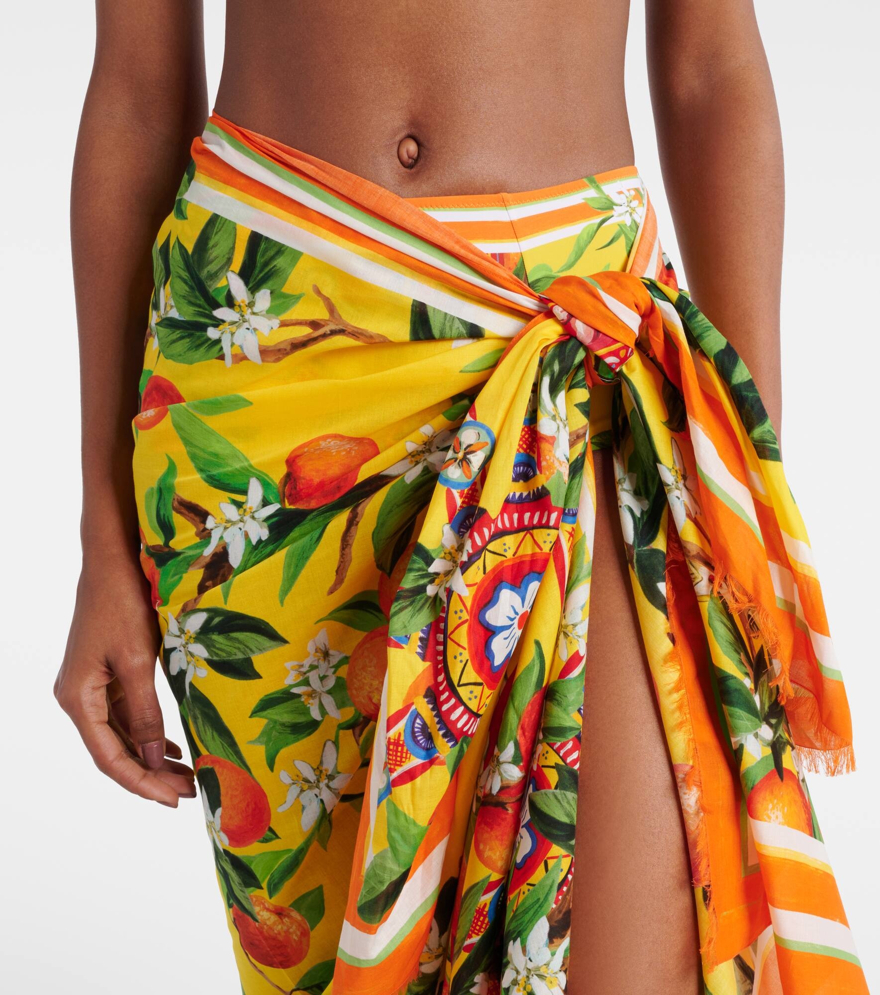 Printed cotton beach cover-up - 4