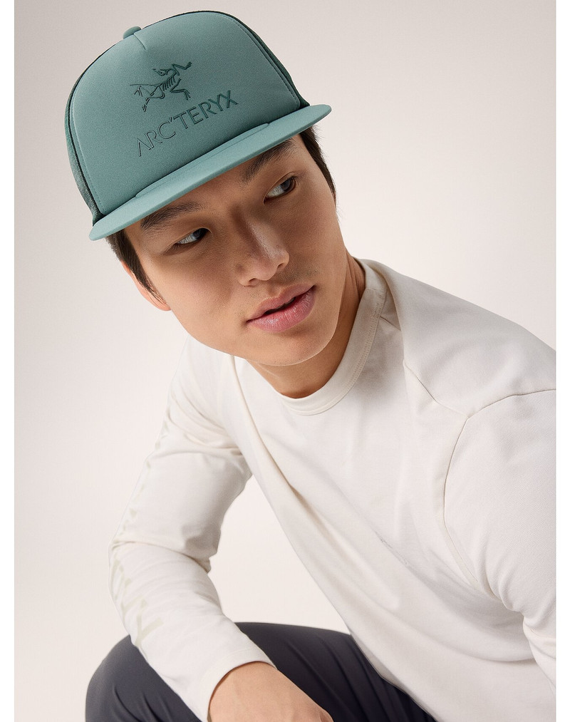 Logo Flat Brim Trucker Hat 3