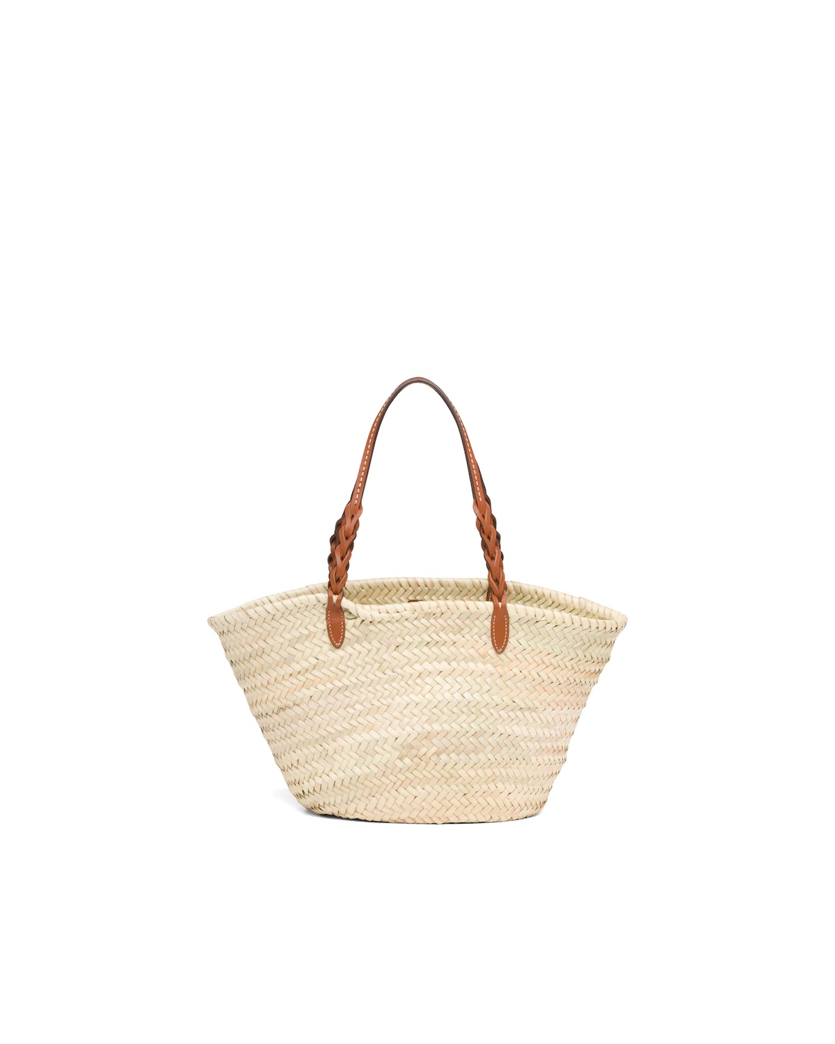 Woven Palm and Leather Tote - 4