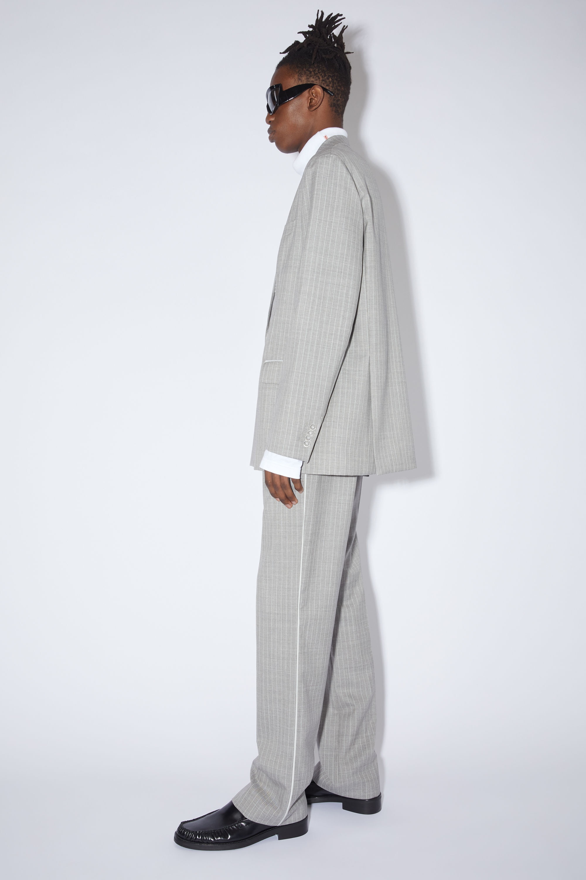 Double-breasted suit jacket - Pearl grey - 4