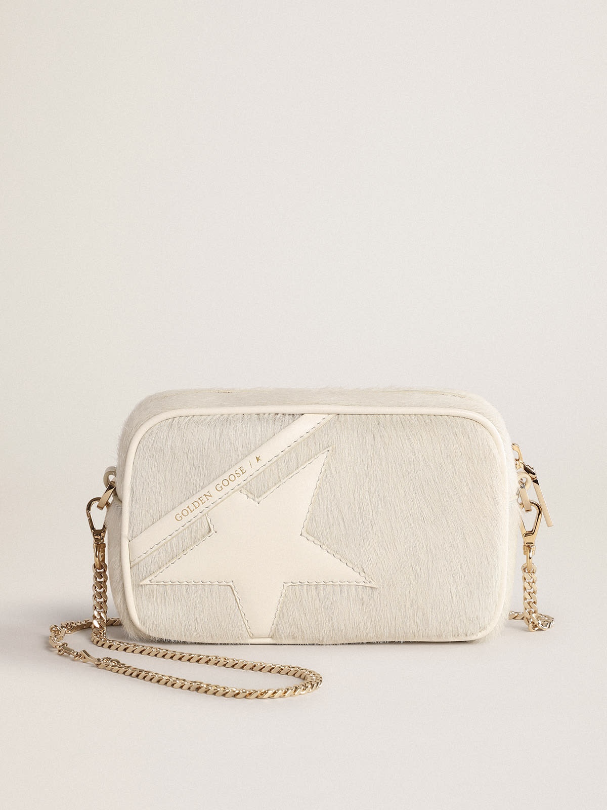 Mini Star Bag in heritage white leather with tone-on-tone star - 1