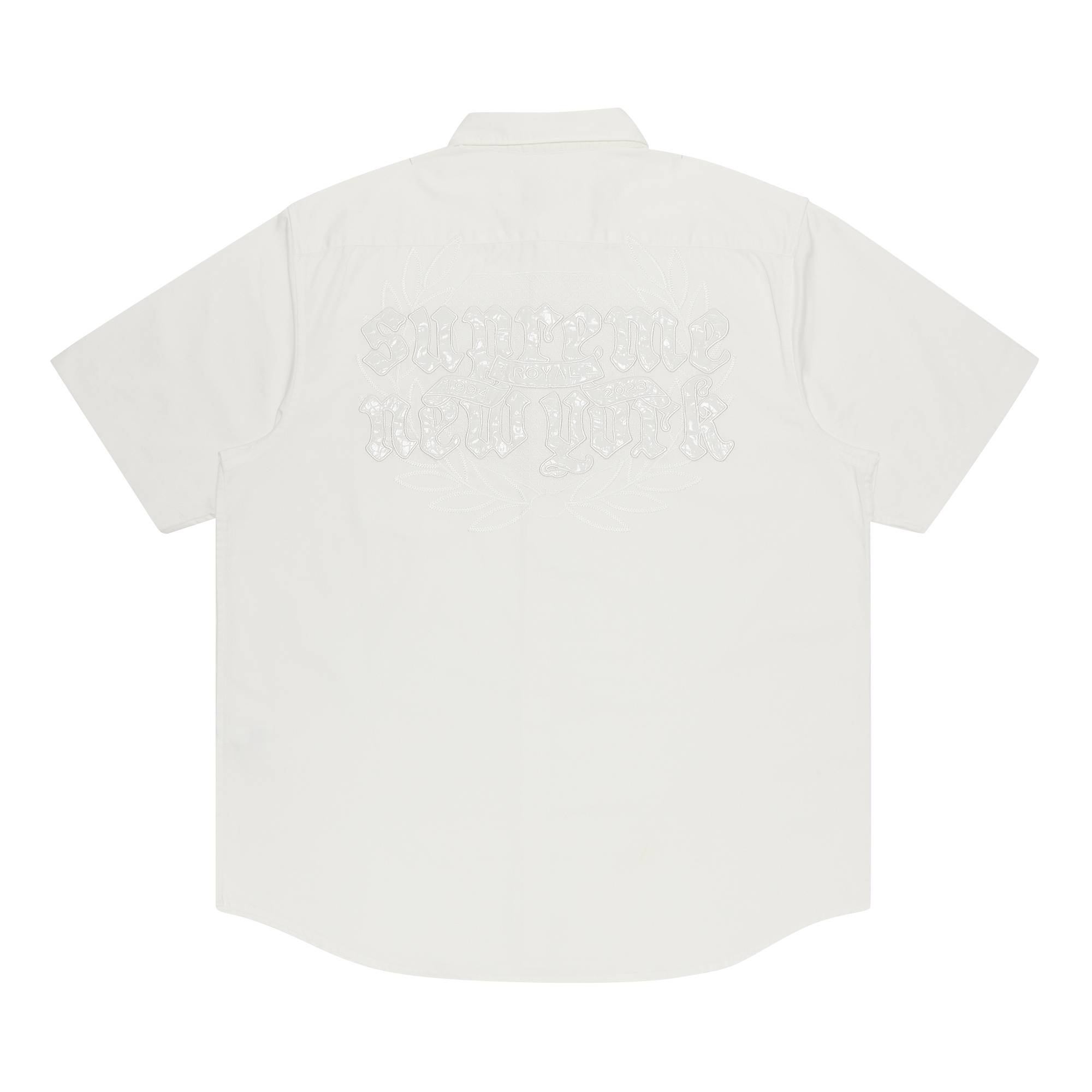 Supreme Croc Patch Short-Sleeve Work Shirt 'White' - 2