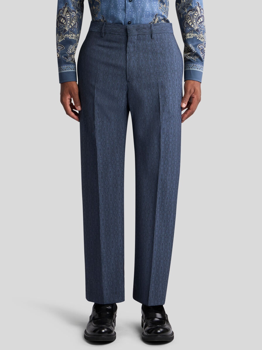 WOOL JACQUARD TROUSERS - 2