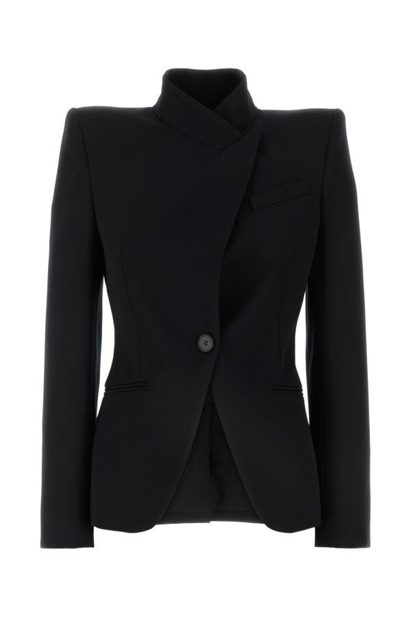 Black wool blazer - 1