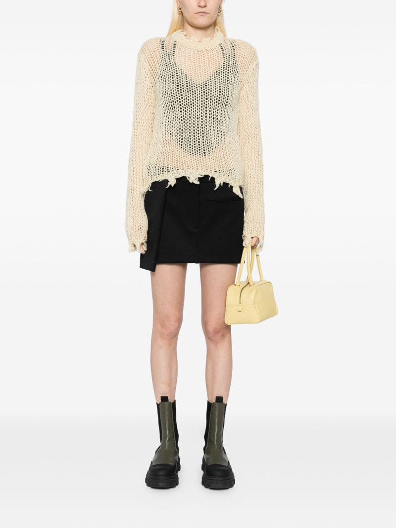 OPEN YY distressed crop knit top outlook