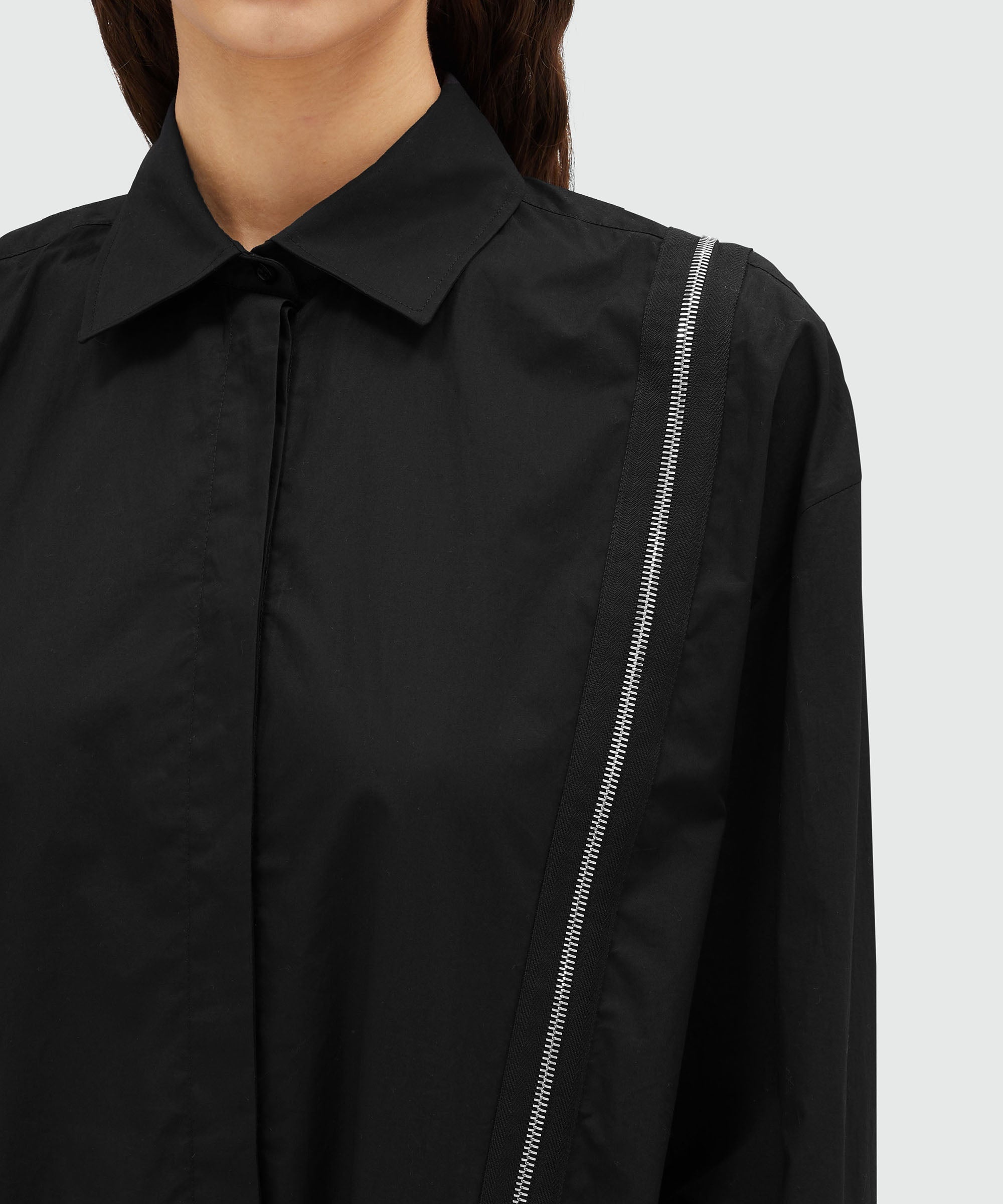Poplin shirt with zippers - 5