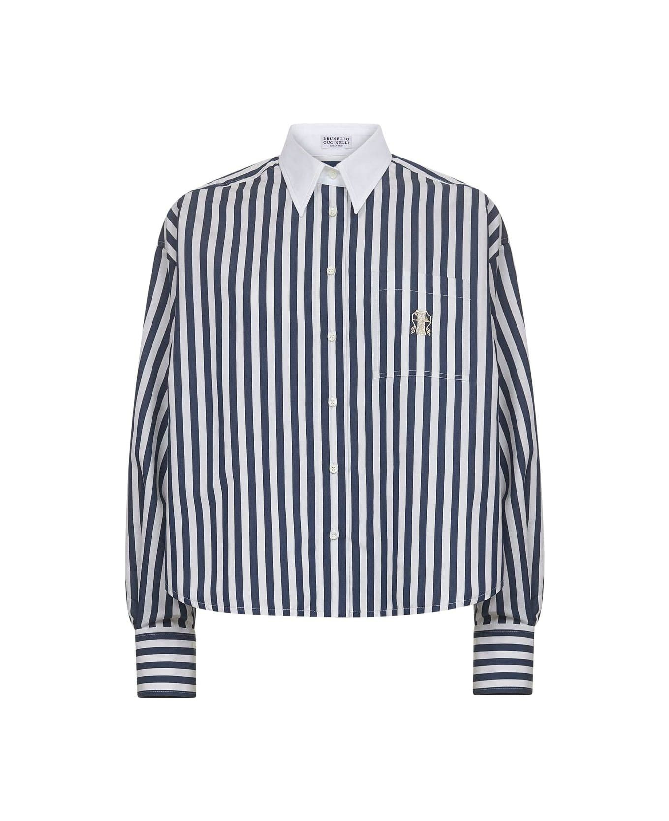 Striped Long-sleeved Shirt - 1