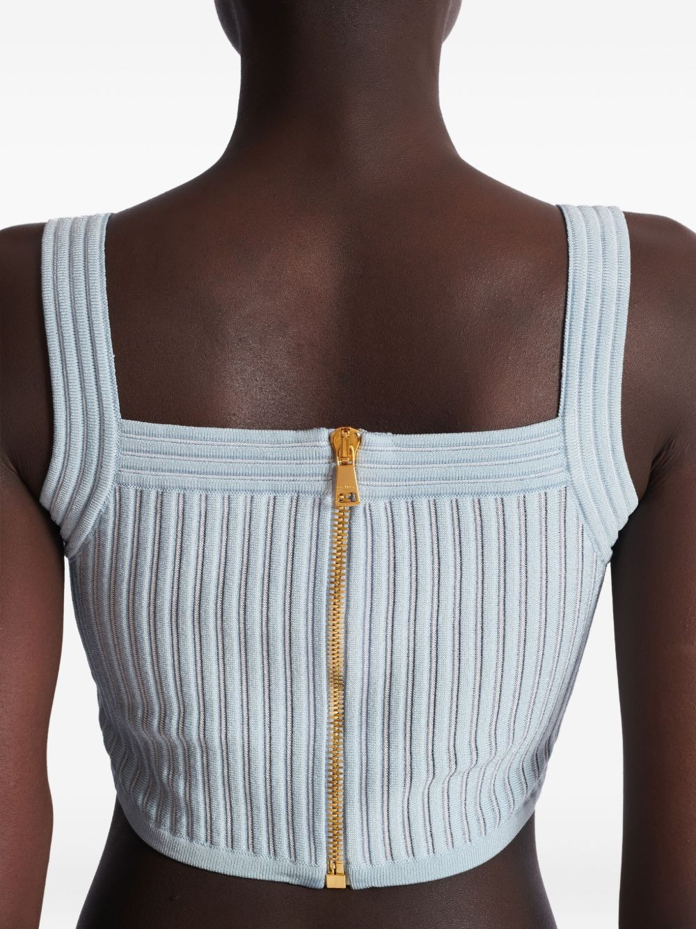 ribbed square-neck top - 5