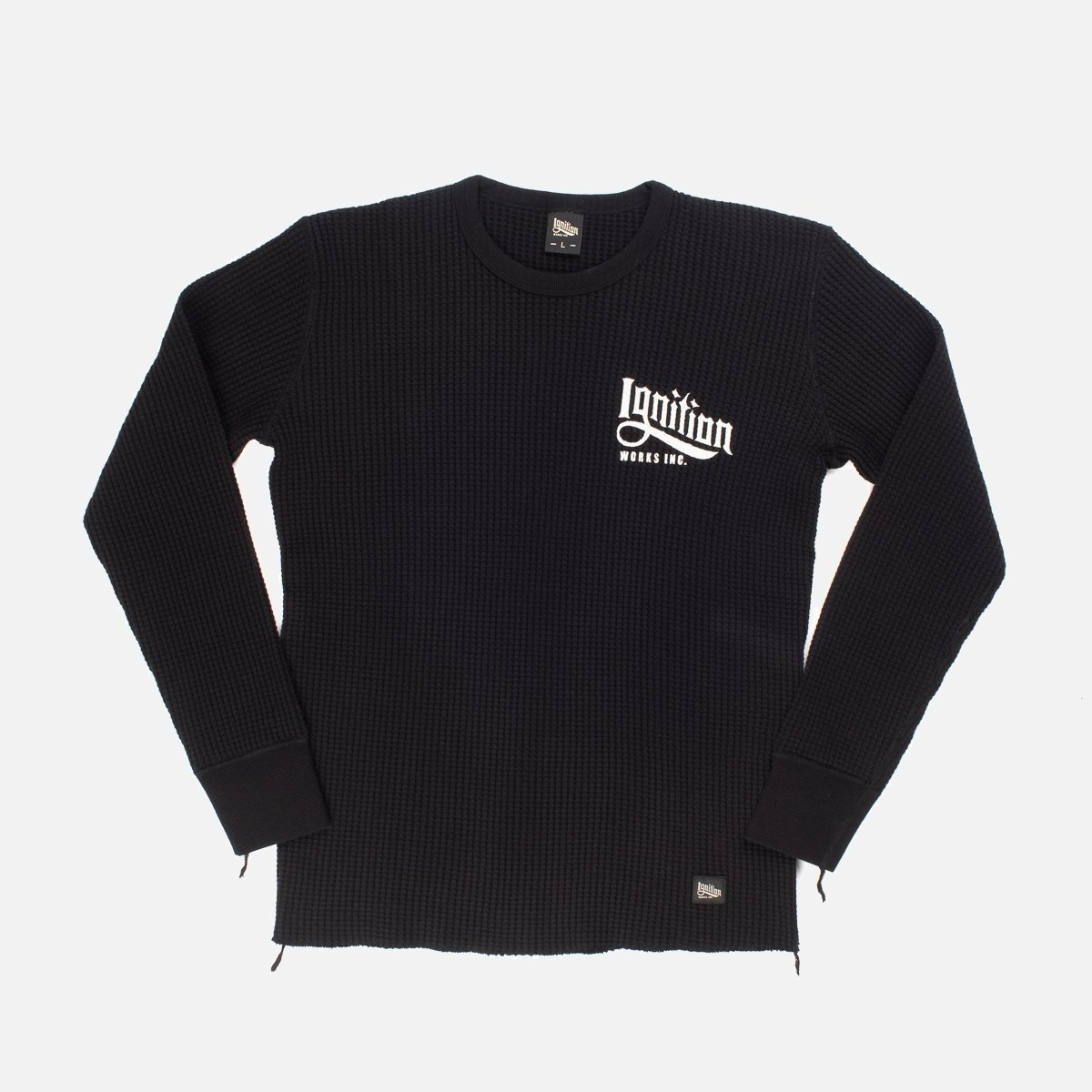 IGW-503 Ignition Works Logo Thermal Crew Neck Long Sleeved Top - Black or White - 1