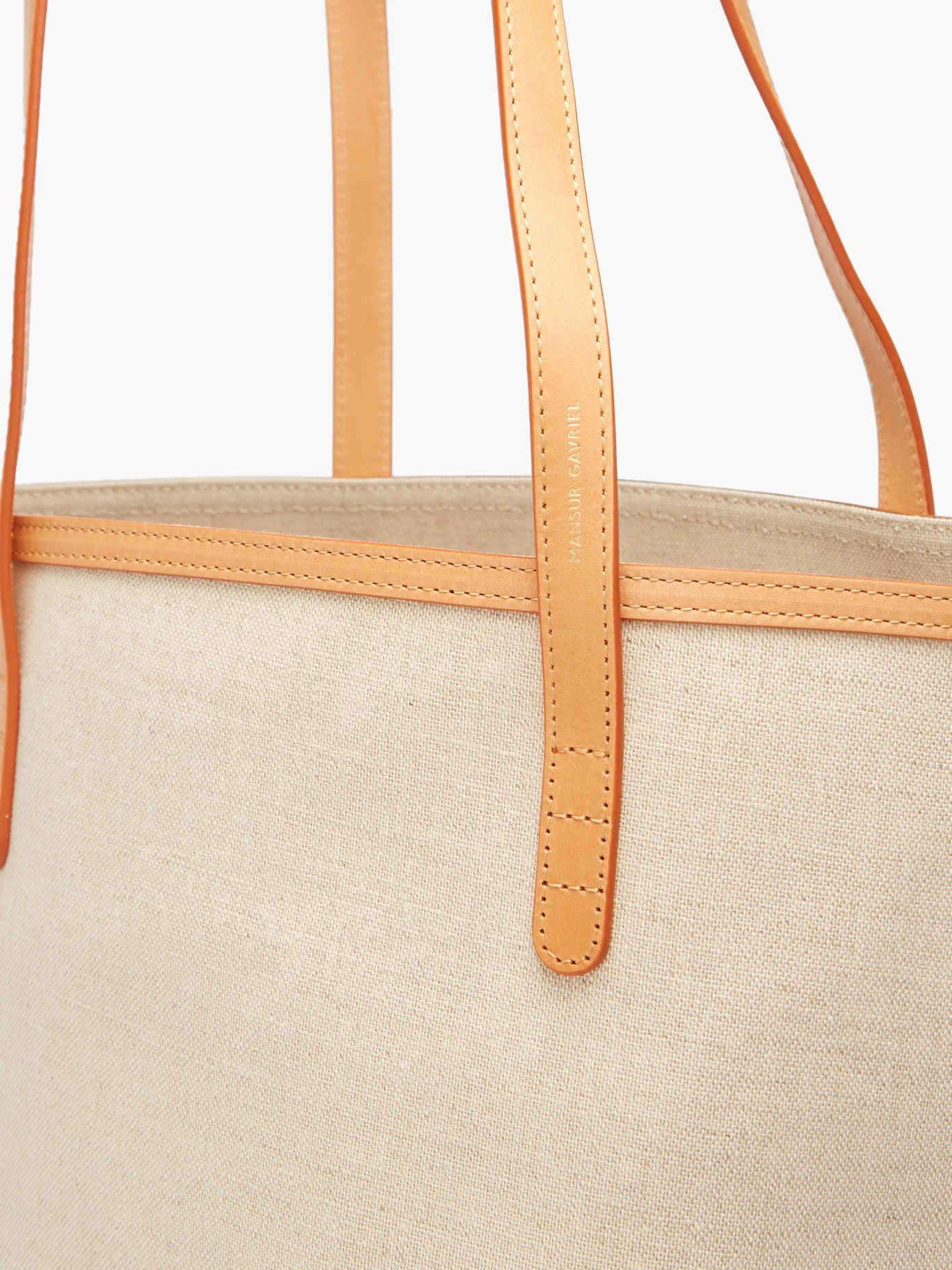 Canvas leather-trimmed tote bag - 5