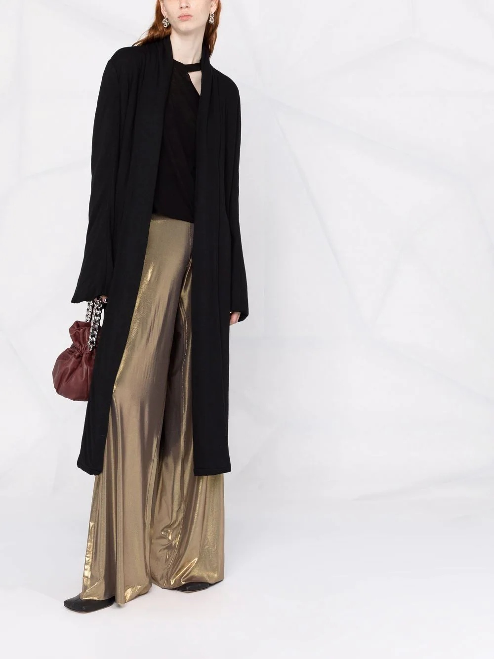 metallic wide-leg trousers - 2