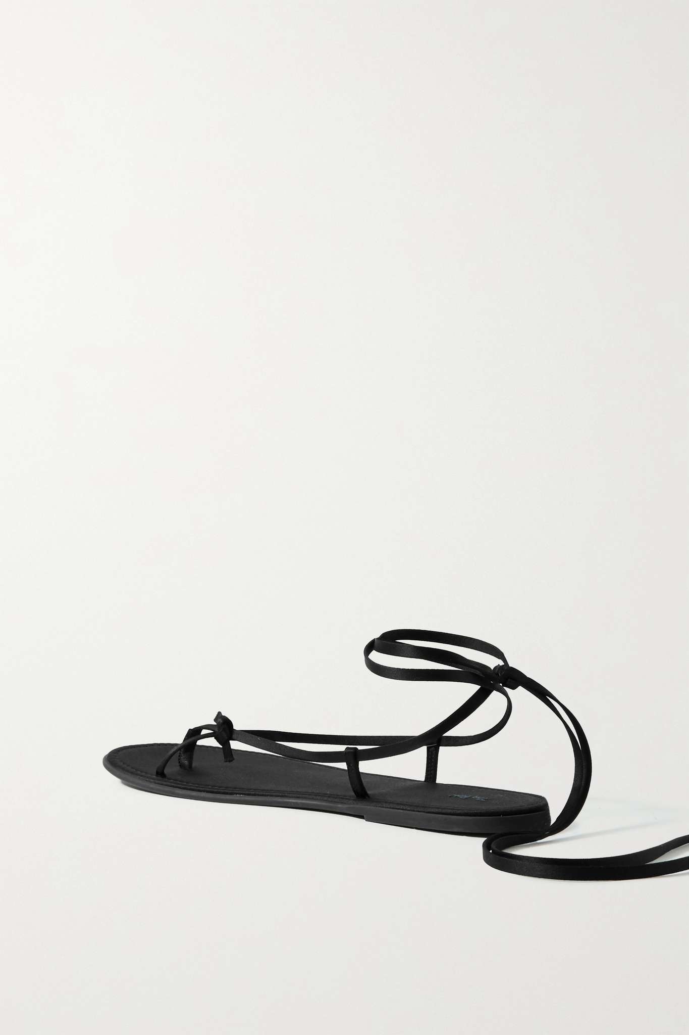 Lace-up knotted satin sandals - 3