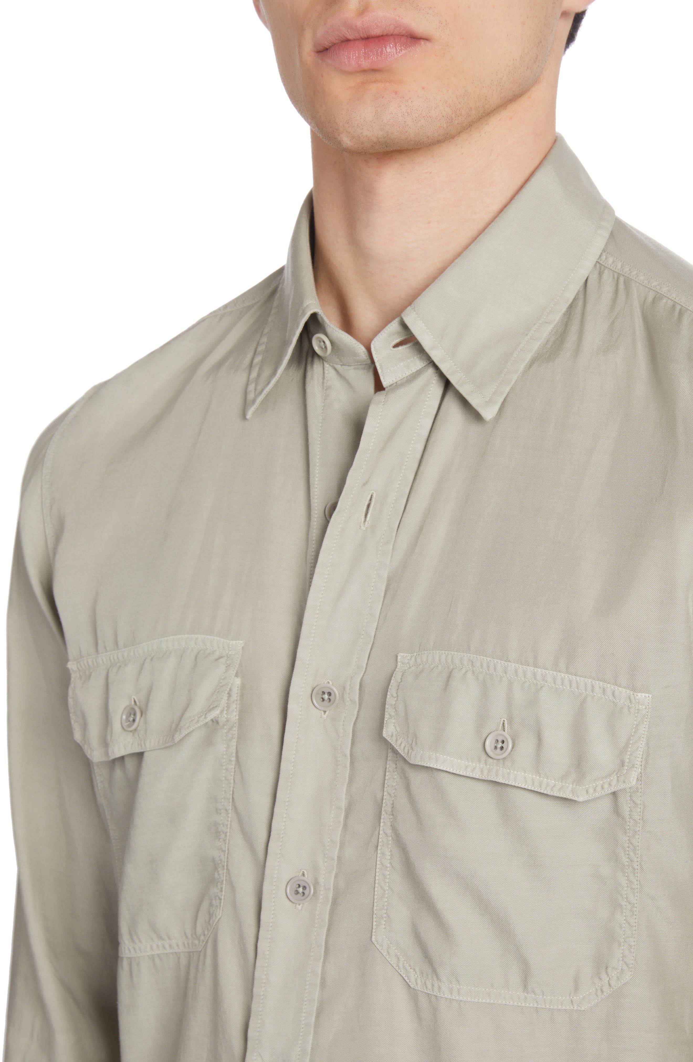Military Fit Fluid Twill Button-Up Shirt - 4