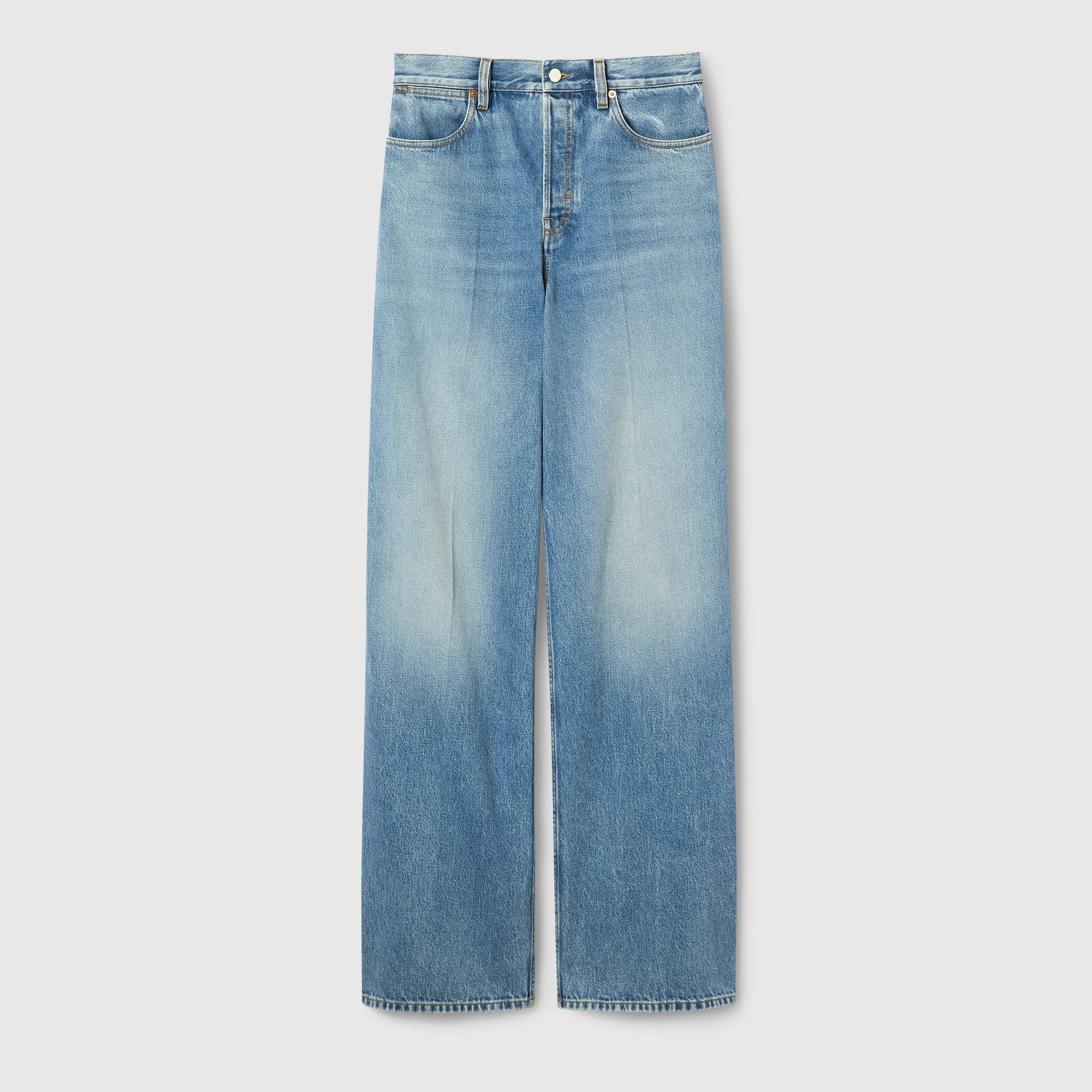 Wide leg denim pants - 1