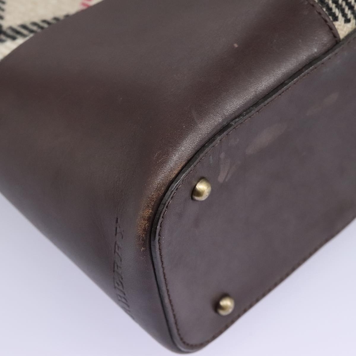 Burberry Nova Check Hand Bag Wool Beige - 15