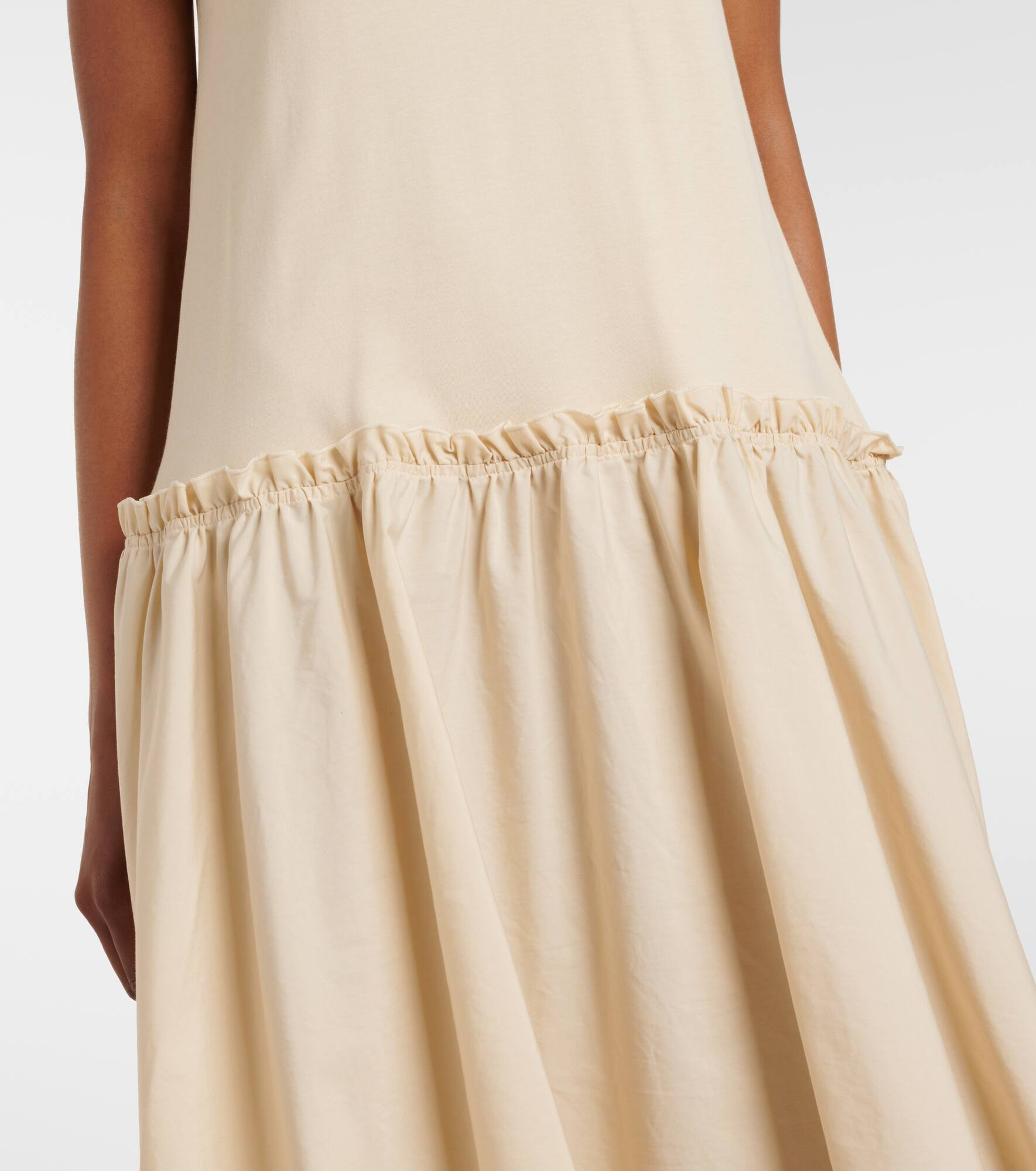 Cotton poplin jersey maxi dress - 5