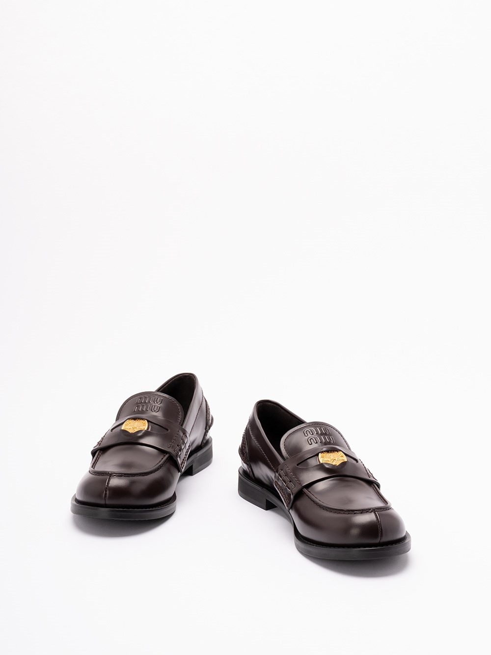 Brushed Leather `Penny` Loafers - 2