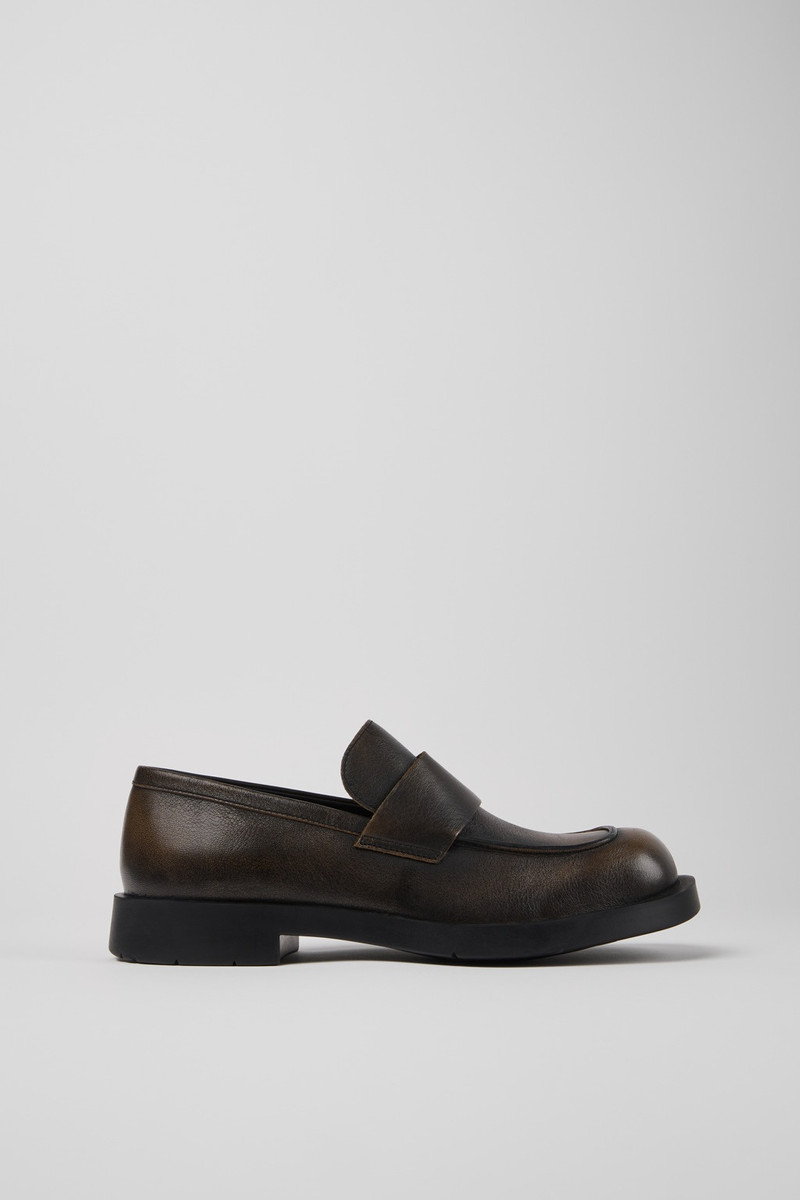 Three-Toned Brushed Leather Loafers 1