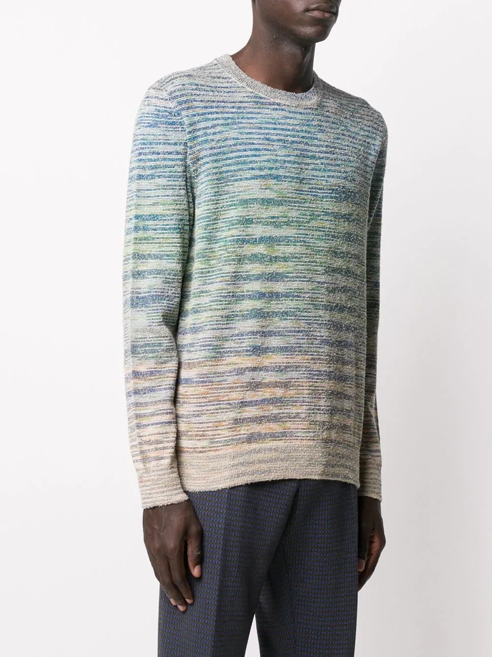 marbled-knit crew neck jumper  - 3