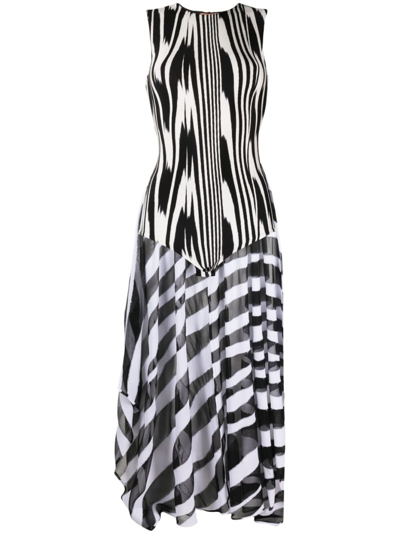 추상 인쇄 sleeveless bodysuit 1