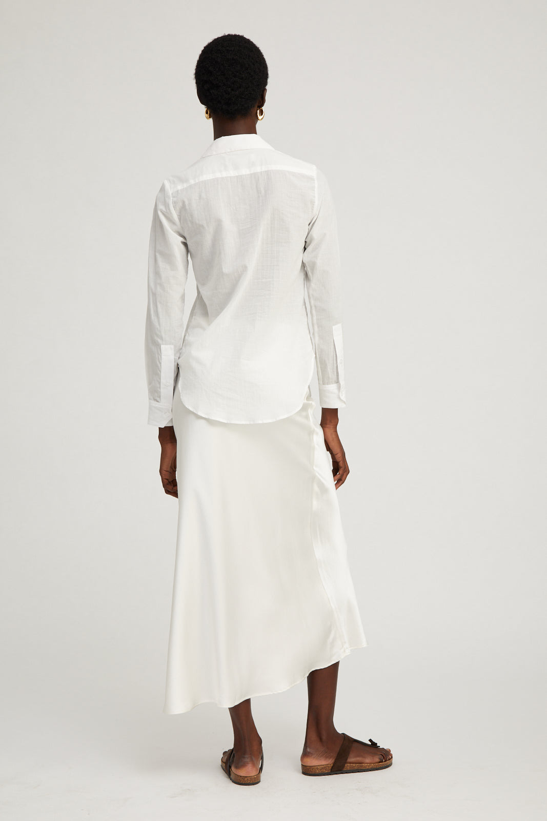 WHITE SILK BIAS MAXI SKIRT - 4