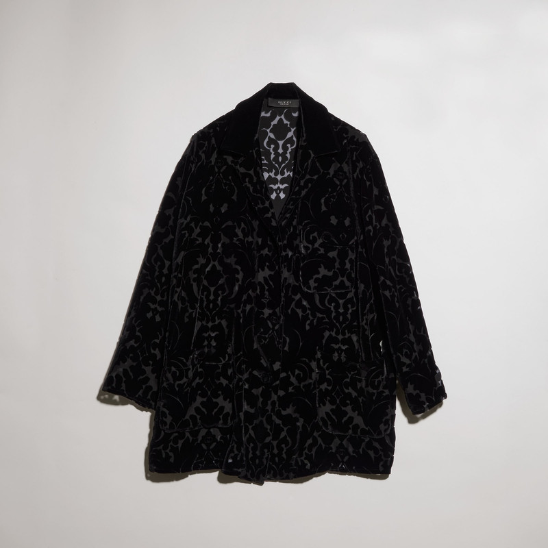 Floral devoré velour shirt - 1