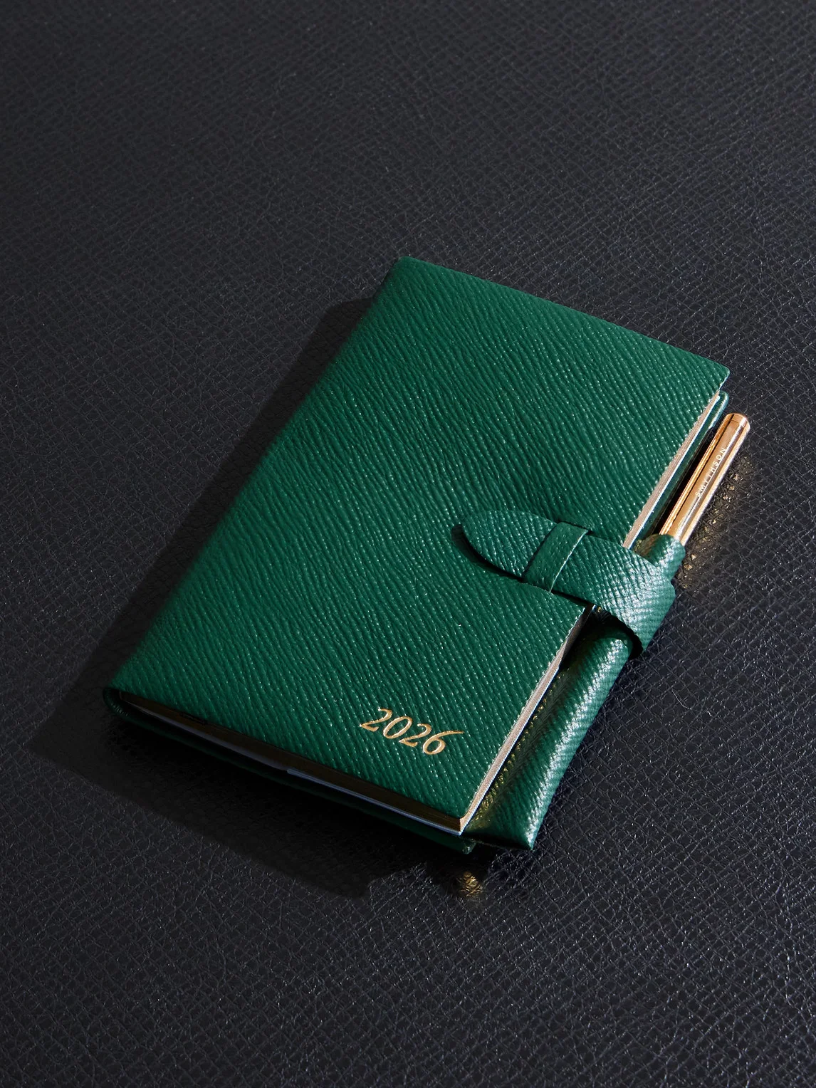 Panama Cross-Grain Leather 2026 Weekly Diary with Pencil - 1
