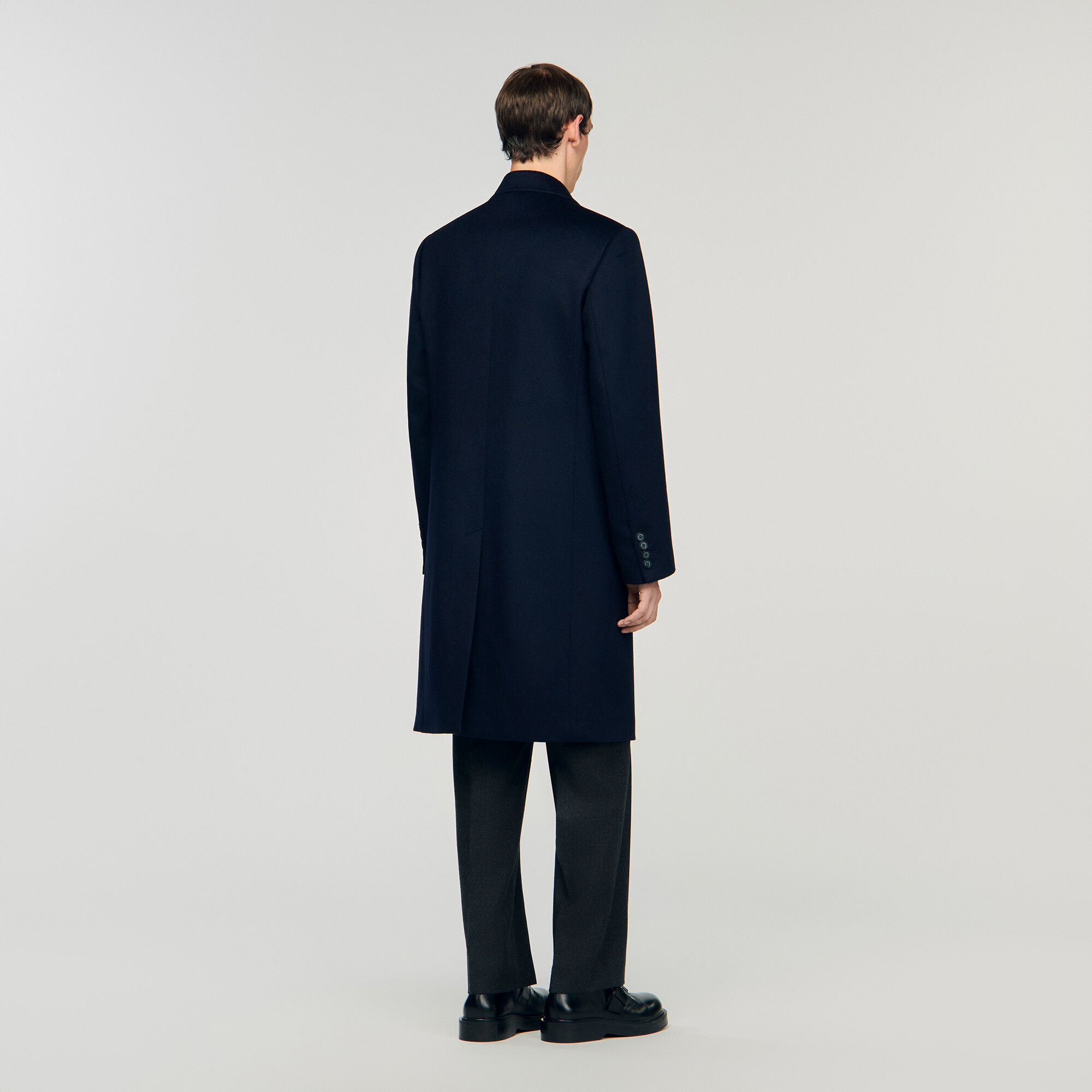 DOUBLE-BREASTED WOOL COAT - 5