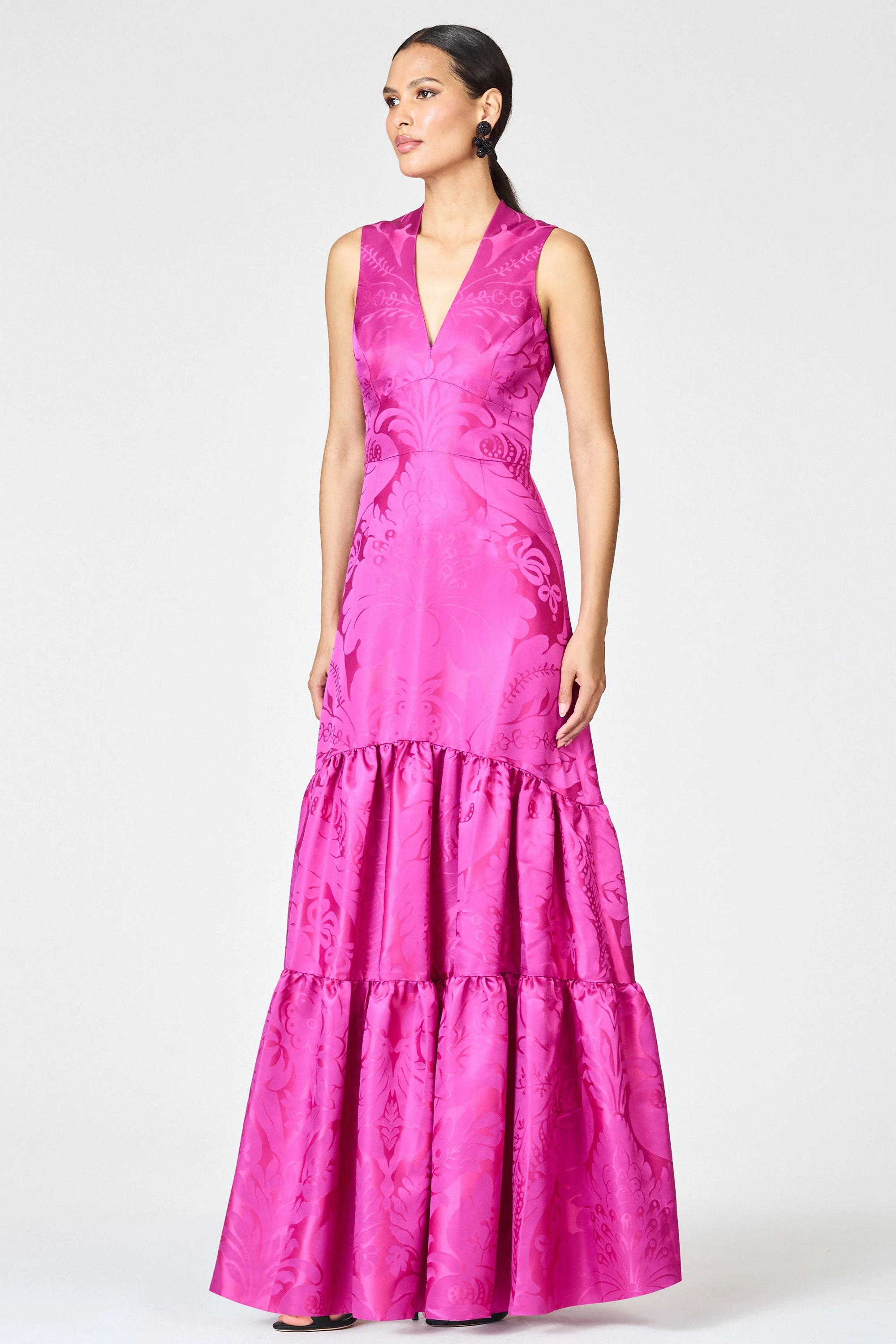 CELLA GOWN - PINK SAPPHIRE DAMASK - 1