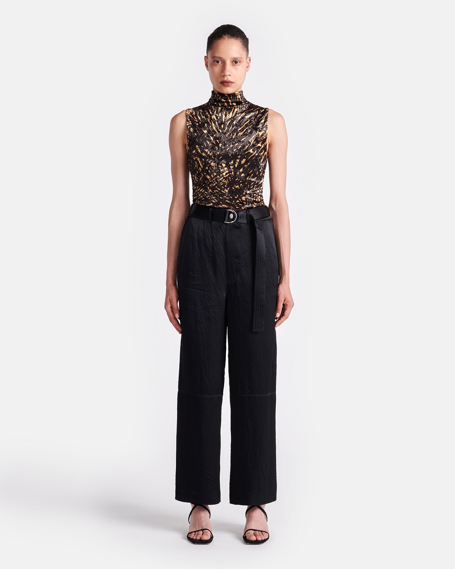 Printed Crushed-Velvet Top - 4