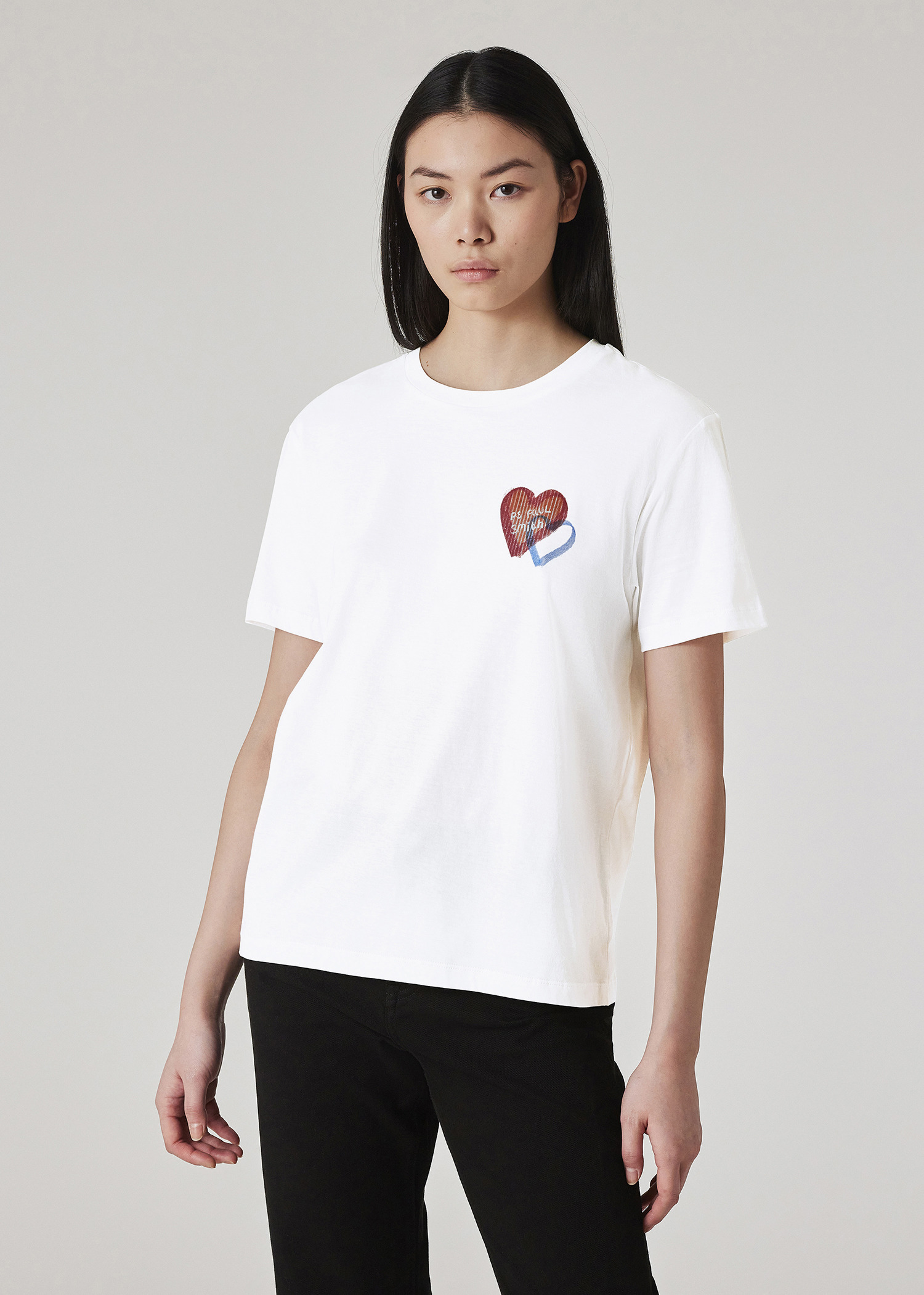 Women's White Heart Logo T-Shirt - 3