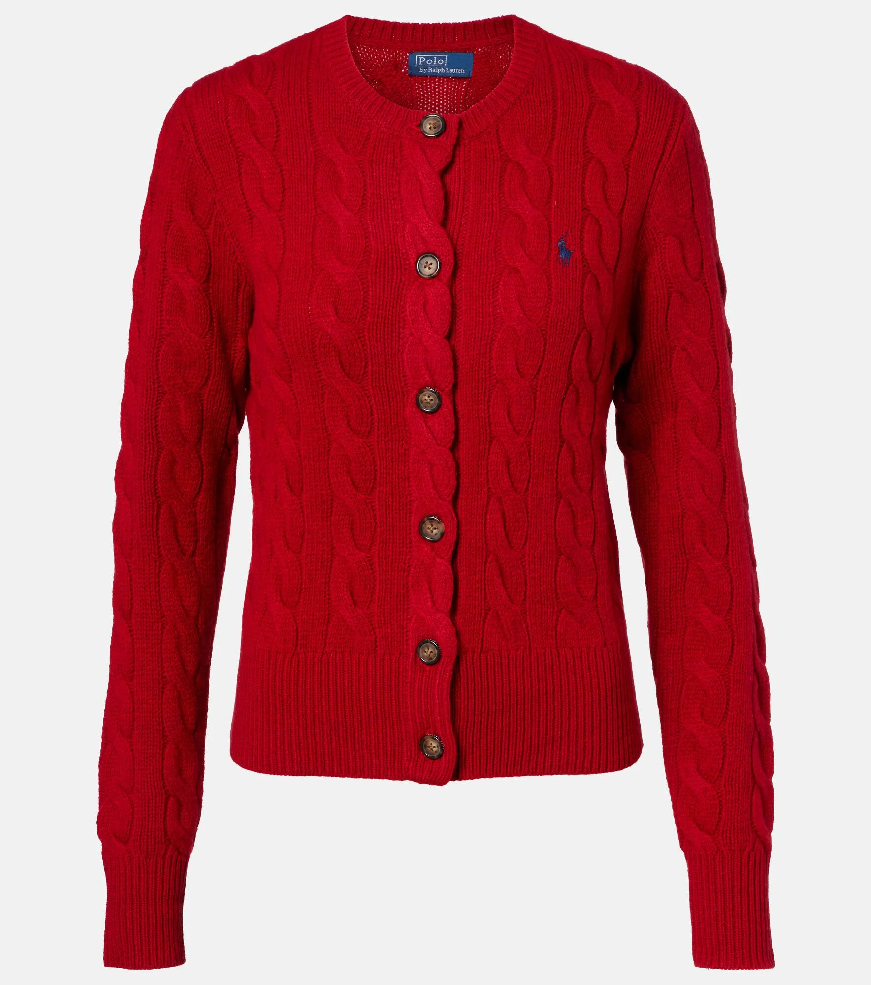 Cable-knit wool and cashmere cardigan - 1