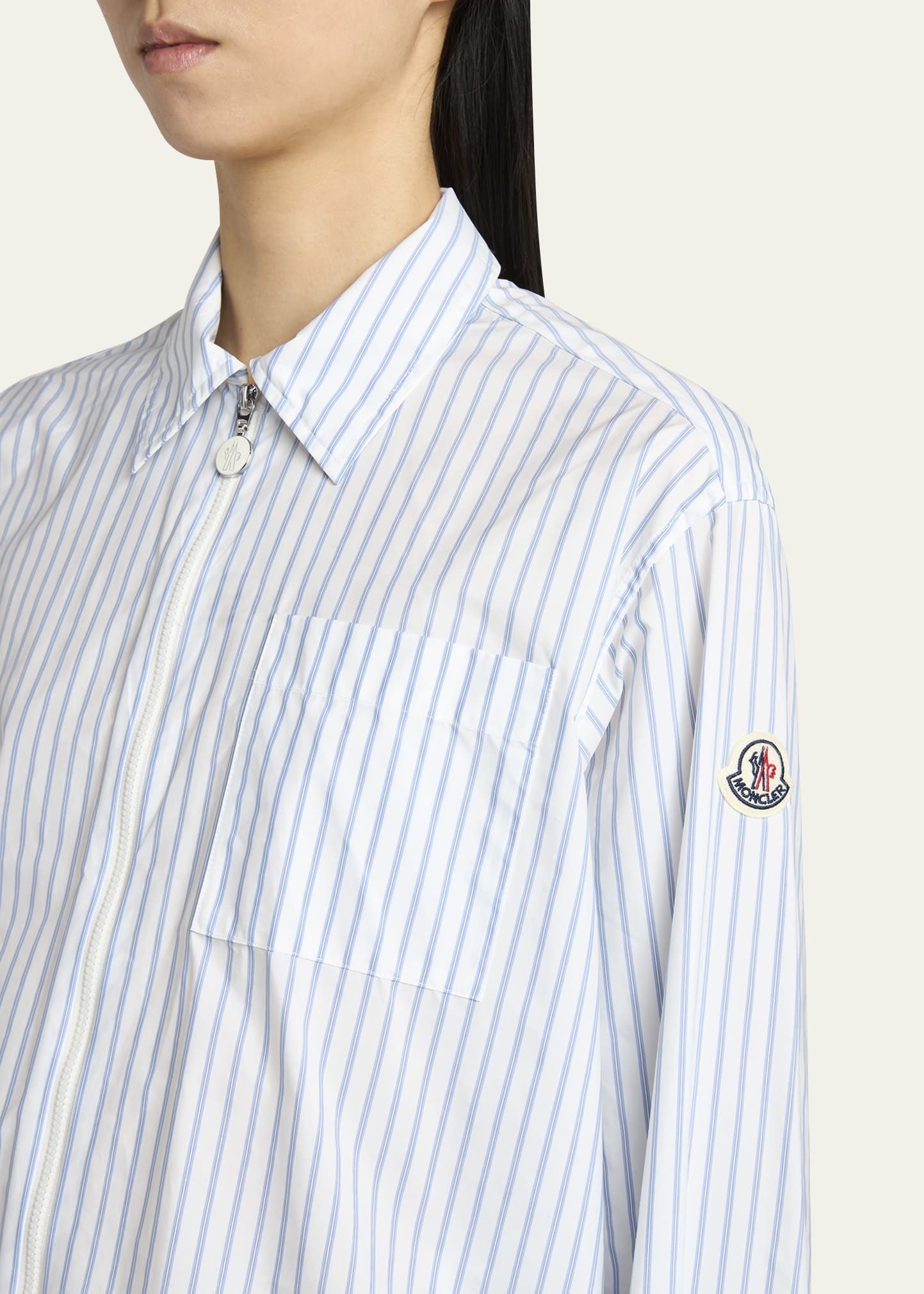 Stripe Long-Sleeve Zip Shirt - 5