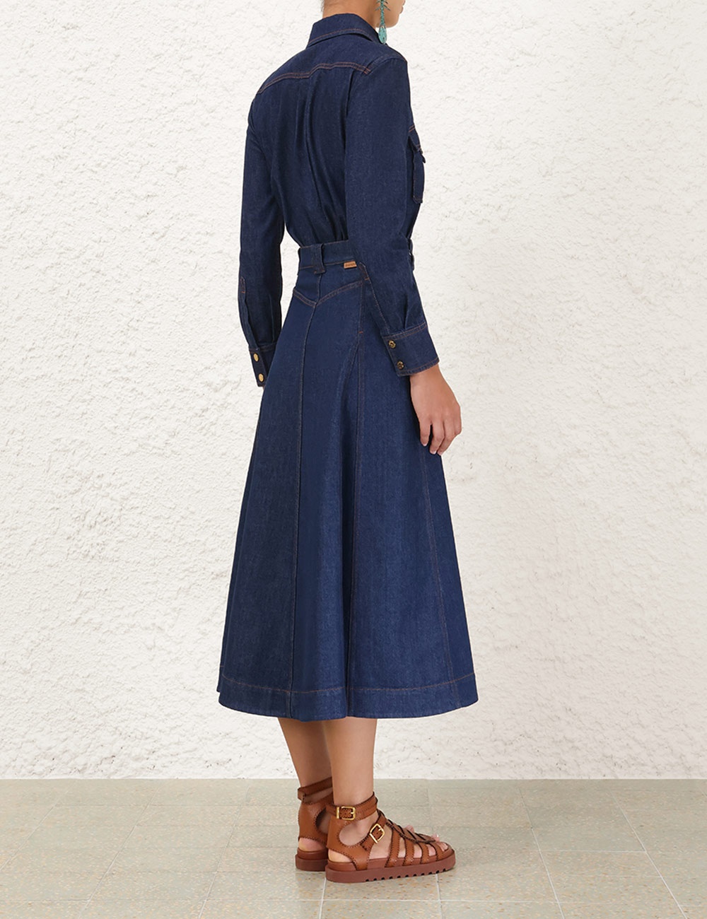 DENIM FLARE SKIRT - 4