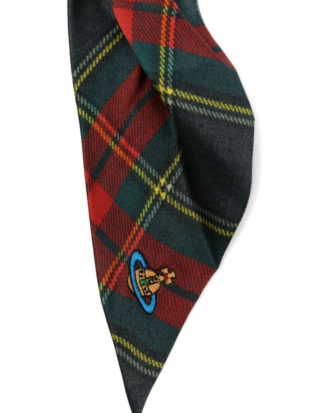 tartan-plaid silk scrunchie - 3