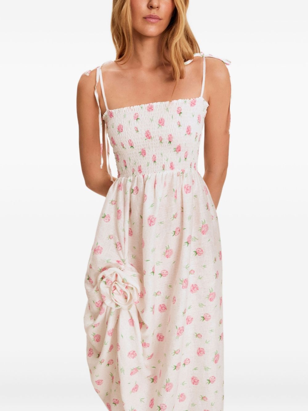 floral-print midi dress - 4