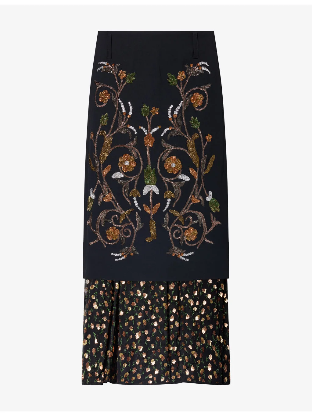 Sentista Embellished Woven Midi Skirt - 1