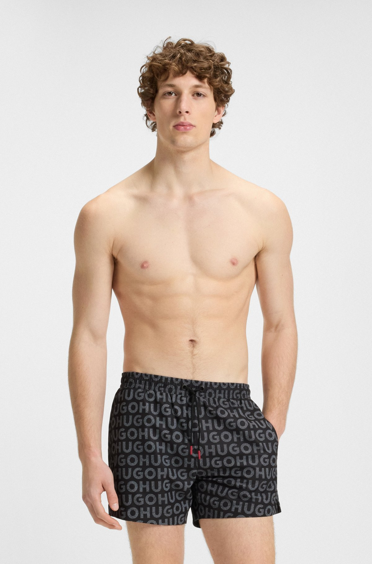 LOGO-PRINT SWIM SHORTS WITH DRAWCORD - 2