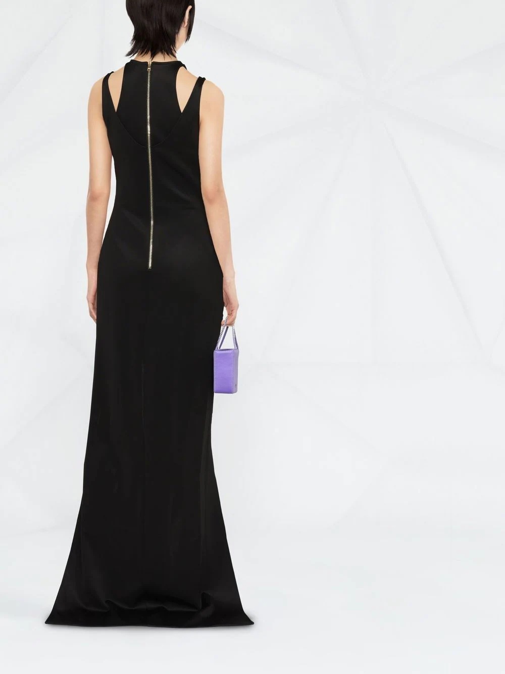 sleeveless layered long dress - 4