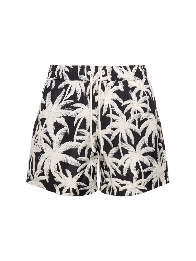 Palm print tech swim shorts - 1