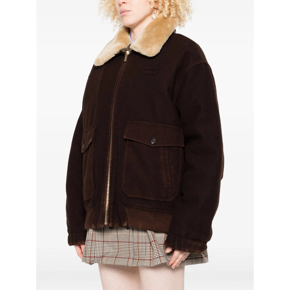 Miu Miu Brown Jackets - Faux Fur & Shearling Jackets Women - 3